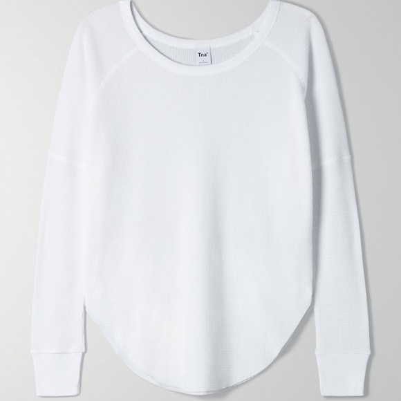 Aritzia Tops - NWOT TNA alder thermal waffle long sleeve white